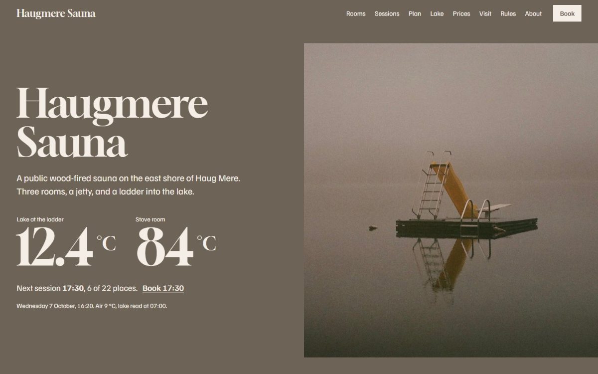Haugmere Sauna 첫 화면